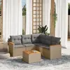 Image de vidaXL Salon de jardin avec coussins 6 pcs - Beige