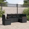 Image de VIDAXL Salon de Jardin 5 pcs avec Coussins - Noir Résine Tressée