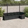 Image de Salon de jardin VidaXL 6 pièces - Noir - Résine tressée