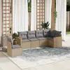 Image de VIDAXL Salon de jardin 6 pcs - Beige - Résine tressée