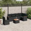 Image de VIDAxL Salon de jardin - 7 pcs - Noir