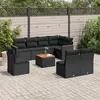 Image de vidaXL Salon de jardin 9 pcs - Noir, résine tressée