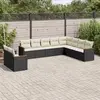 Image de vidaXL Salon de jardin 10 pcs - Noir