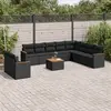 Image de vidaXL Salon de jardin 11 pcs avec coussins - Noir