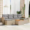 Image de vidaXL Salon de jardin avec coussins 7 pcs - Beige