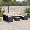 Image de VIDAXL Salon de jardin 10 pcs - Résine tressée - Noir