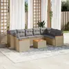 Image de vidaXL Salon de jardin 10 pcs - Beige