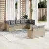 Image de vidaXL Salon de jardin - 9 pcs Résine tressée Beige