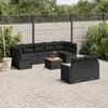 Image de vidaXL Salon de jardin 10 pcs - Noir