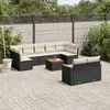 Image de vidaXL Salon de jardin 10 pcs noir résine tressée
