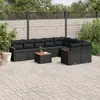 Image de vidaXL Ensemble de jardin 10 pièces avec coussins - Noir