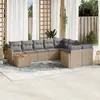 Image de Salon de jardin 10 pcs - Beige résine tressée
