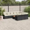Image de VIDAXL Salon de jardin avec coussins noir - 11 pièces