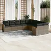 Image de vidaXL Salon de jardin 10 pcs - Gris