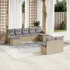 Image de vidaXL Salon de jardin 9 pcs beige résine tressée