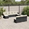 Image de vidaXL Salon de jardin 10 pcs - Noir Résine Tressée