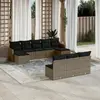 Image de Salon de jardin vidaXL 10 pièces avec coussins - Gris