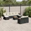 Image de vidaXL Salon de jardin 10 pcs - Noir