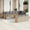 Image de vidaXL Salon de jardin 14 pcs - Beige