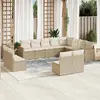 Image de vidaXL Salon de jardin avec coussins 12 pcs - Beige