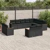 Image de Salon de jardin vidaXL 12 pcs avec coussins - Noir