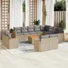 Image de vidaXL Salon de jardin 13 pcs - Beige résine tressée