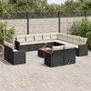 Image de vidaXL Salon de jardin 14 pcs - Noir résine tressée