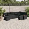 Image de vidaXL Salon de jardin 9 pcs noir - Résine tressée