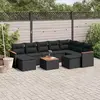Image de vidaXL Salon de jardin 10 pcs avec coussins - Noir résine tressée