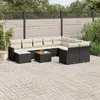 Image de VIDAXL Salon de jardin 11 pcs avec coussins noir résine tressée