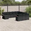 Image de vidaXL Salon de jardin - Résine tressée - Noir - 12 pcs
