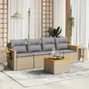 Image de VidaXL Salon de jardin 5 pcs - Beige