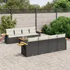Image de vidaXL Salon de jardin 9 pcs - Noir
