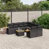 Image de vidaXL Ensemble salon de jardin, 9 pcs - Noir