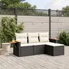 Image de vidaXL Salon de jardin 4 pcs avec coussins noir