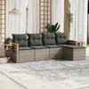 Image de vidaXL Salon de jardin 5 pcs gris résine tressée