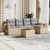Image de vidaXL Salon de jardin - Résine tressée - Beige - 6 pcs