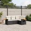 Image de vidaXL Ensemble de jardin 4 pièces avec coussins - Noir