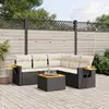 Image de vidaXL Salon de jardin 6 pcs - Noir - Résine tressée