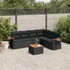 Image de vidaXL Salon de jardin 7 pcs avec coussins - Noir