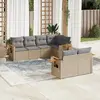 Image de vidaXL Salon de jardin 7 pcs - Beige