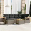 Image de vidaXL Salon de Jardin avec Coussins 7 pcs Résine Tressée Gris