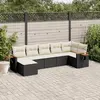 Image de vidaXL Salon de jardin 7 pcs avec coussins noir résine tressée