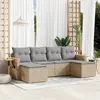 Image de vidaXL Salon de jardin 6 pcs - Beige