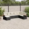 Image de vidaXL Salon de jardin 8 pcs avec coussins - Noir