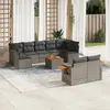 Image de vidaXL Salon de Jardin 10 pcs Gris Résine Tressée