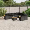 Image de VidaXL Salon de jardin 10 pcs - Noir