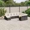 Image de vidaXL Salon de jardin 10 pcs - Noir Résine Tressée