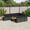 Image de vidaXL Ensemble de jardin 11 pcs - Résine tressée - Noir