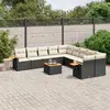 Image de vidaXL Salon de jardin 11 pcs noir résine tressée